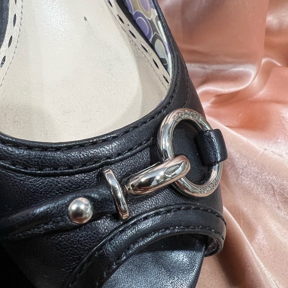 Coach "Stella" Black Open Toe Wedges Peep Toe - Size 9 1/2” - Cute Offic… - Picture 12 of 13